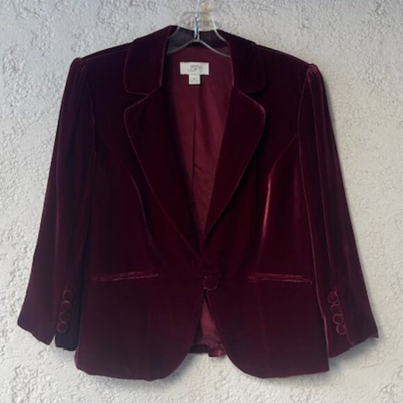 LOFT Jackets & Blazers - Vintage Burgundy Velvet Jacket – new